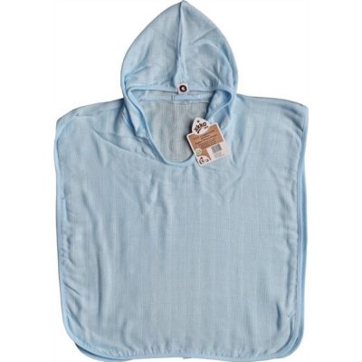 Kikko Bambusové mušelínové pončo 2 Cross Baby Blue – Sleviste.cz