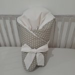 Pro útulný domov Povlak na péřovou zavinovačku Šedý bílé hvězdičky – Zboží Mobilmania