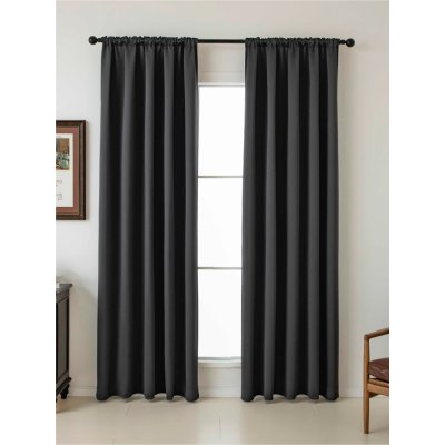 MKLuzkoviny.cz Blackout závěsy Elias antracitová – 140 × 160 cm (2 ks) - řasící stuha – Zboží Mobilmania