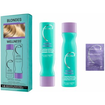 Malibu Blondes Enhancing Collection šampon 266 ml + kondicionér 266 ml + wellness sáčky 4 kusy dárková sada