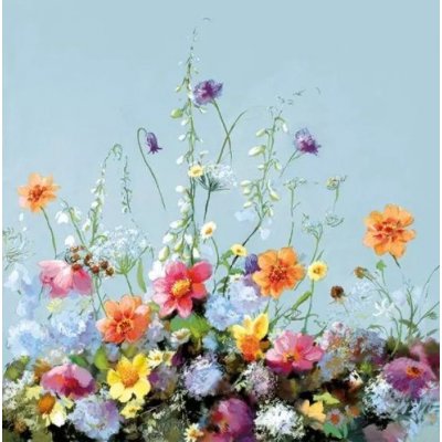 Ubrousek 33x33cm Kvítí na modré – Hledejceny.cz