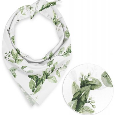 Biante bavlněný šátek Sandra SA-422 Zelené listy na bílém – Hledejceny.cz