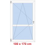 Soft Balkonové dveře s příčkou otevíravé a sklopné Antracit struktura/Antracit struktura levé 100 x 170 cm – Hledejceny.cz