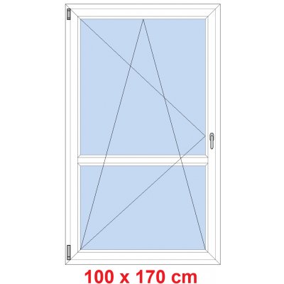 Soft Balkonové dveře s příčkou otevíravé a sklopné Antracit struktura/Antracit struktura levé 100 x 170 cm – Hledejceny.cz