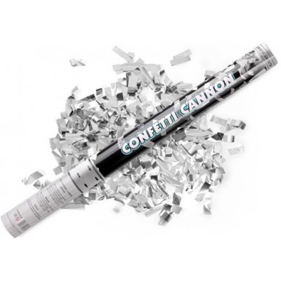 Partydeco vystřelovací konfety stříbrné 60 cm – Zboží Dáma