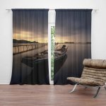 Sablio Závěs Loďka na jezeře 2: 2ks 140x250cm – Hledejceny.cz