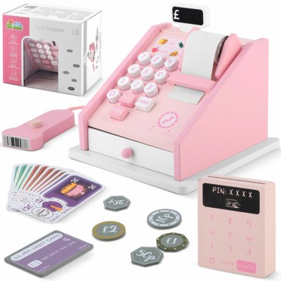 Ricokids RK-868 Dřevěná pokladna růžová – Zboží Dáma