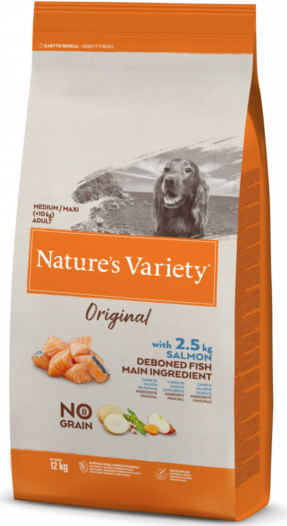 Nature\'s Variety original pro střední psy s lososem 12 kg