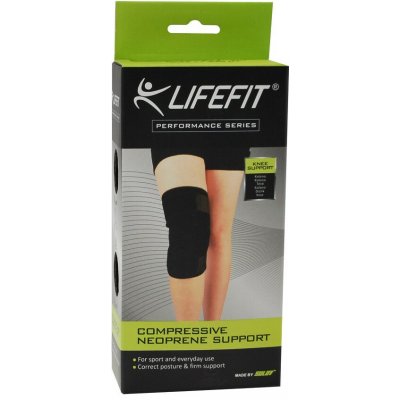 Lifefit Neoprenová bandáž kolene uzavřená černá – Hledejceny.cz