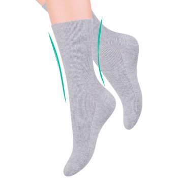 Steven dámské zdravotní ponožky žebrované světlý melír