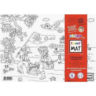 FUNNY MAT Funny Mat Podložka na kreslení Piráti + pastelky zdarma 489798 – Hledejceny.cz