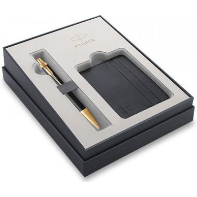 Parker IM Premium Black kuličková tužka dárková sada s pouzdrem na karty 686295818