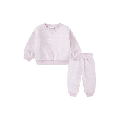 Nike kids essential fleece crew set 0196923878618 Růžová – Zboží Dáma