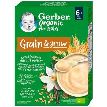 Gerber Organic Nemléčná kaše s příchutí vanilky 200 g