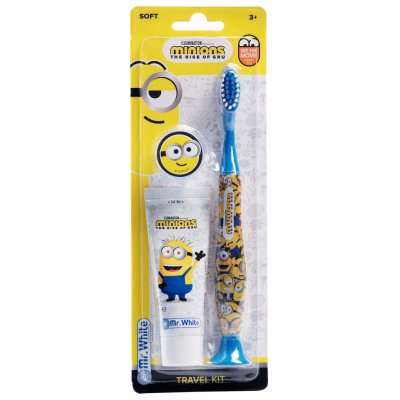 Minions zubní pasta 25 ml + zubní kartáček 1 ks + kryt na zubní kartáček 1 ks dárková sada – Zboží Mobilmania