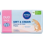 Nivea Baby Soft & Cream Cleanse & Care Wipes 2x57 ks – Zboží Dáma
