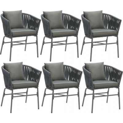 tectake 405833 sada židlí valeiras 60x61x77cm sada 6 kusů – Zboží Dáma