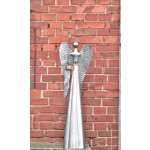 Plechový anděl s kalíškem na svíčku stříbrný 100 cm balení 2 ks – Zbozi.Blesk.cz