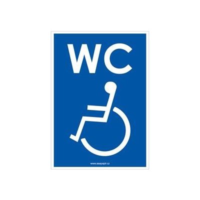 WC PRO INVALIDY, modrá, plast 2 mm 105x148 mm – Hledejceny.cz