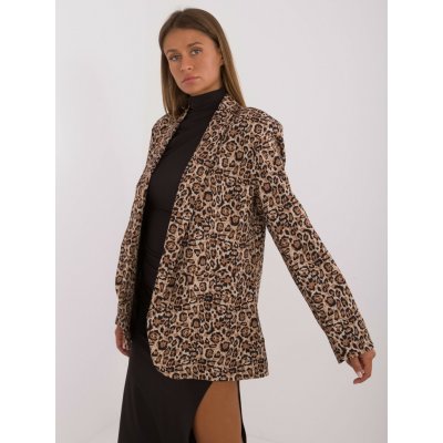 Italy Moda oversize sako s leopardím vzorem -dhj-ma-2002a.65-black-beige – Sleviste.cz