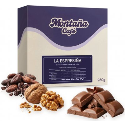 Café Montaña La Espresíña bezkofeinová zrnková 250 g – Hledejceny.cz