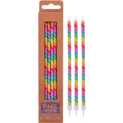 PME Dortové svíčky dlouhé duhové – Zboží Dáma