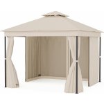 Blumfeldt Altán Mondo Dual 3x3 s dvojitou střechou a sítí proti hmyzu Krémová – Zboží Mobilmania