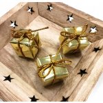 Vánoční dáreček balíček zlatý 25 x 25 x 25 mm 1 ks – Hledejceny.cz