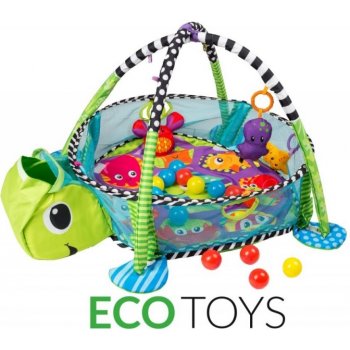 Eco Toys Vzdělávací hrací deka s 30 míčky Želvička