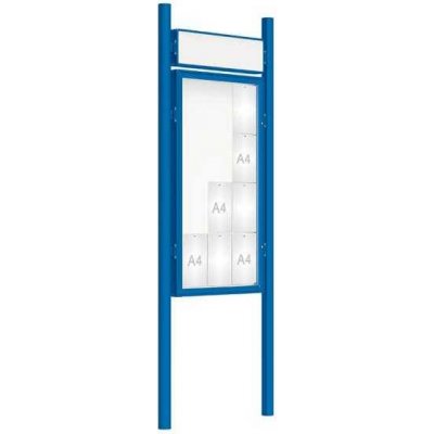 PROCITY Venkovní vitrína model 2000 12 x A4, modrá, včetně sloupků a záhlaví | Zboží Auto