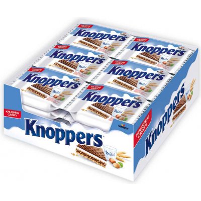 Knoppers Oplatky s mléčným a lískooříškovým krémem 24 x 25 g – Zboží Dáma