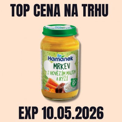 Hamánek Mrkev s hovězím masem a rýží 230 g – Zboží Dáma