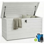 Juskys box kovový bílý 380 l 120 x 53 x 63 cm 200209 – Hledejceny.cz