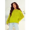 Dámský svetr a pulovr Fashionweek Svetr oversize s kapsou JK-MARY Limonka