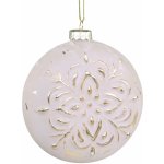 Pudrovo zlatá placatá skleněná vánoční koule 8*3*11cm – Hledejceny.cz