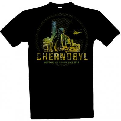 Tričko s potiskem Chernobyl Blok 1 pánské Černá