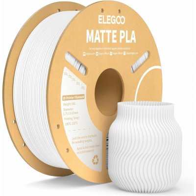 Elegoo PLA MATTE 1,75 mm 1 kg Bílá – Zboží Živě