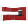 Kuchyňská linka Belini JANE Premium Full Version 480 cm červený lesk s pracovní deskou