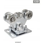 Vozík pro C-profil 80x80x5/4mm výškově nastavitelný s regulací sklonu, 5x ocelové kolečko s ložiskem 6204ZZ, galvanické zinkování – Sleviste.cz