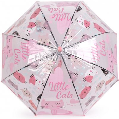 Dětský průhledný vystřelovací deštník kočky růžová sv. – Zbozi.Blesk.cz