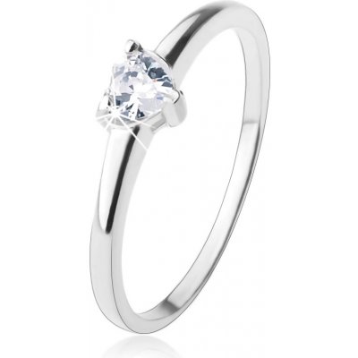 Šperky eshop zásnubní prsten vybroušené zirkonové srdíčko v čiré stříbro 925 HH1.16 – Zboží Dáma