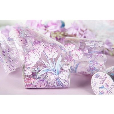 Průhledné květinové PET dekorační pásky fialová – Zboží Mobilmania