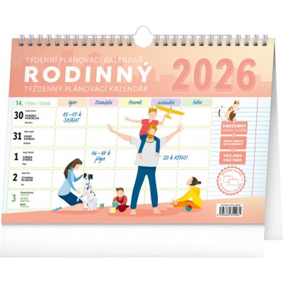 NOTIQUE Týdenní rodinný plánovací s háčkem 30 × 21 cm 2026 – Zboží Mobilmania