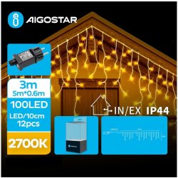 Aigostar LED Venkovní vánoční řetěz 100xLED 8 funkcí 8x0,6m IP44 teplá bílá | AI0462