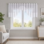 Dekorační oblouková krátká záclona na žabky MALWINA 80 bílá 410x80 cm MyBestHome – Hledejceny.cz