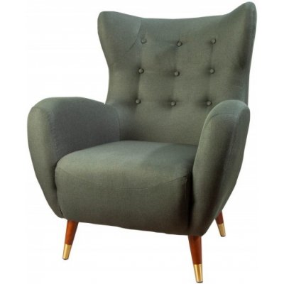 Interior DE Křeslo ušák Don lahvově zelené plochá tkanina KRS40984 – Zboží Mobilmania