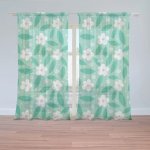 Sablio Záclony Bílé květy s lístky: 2ks 150x250cm – Hledejceny.cz