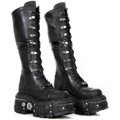 New Rock Itali Negro boty kožené černá