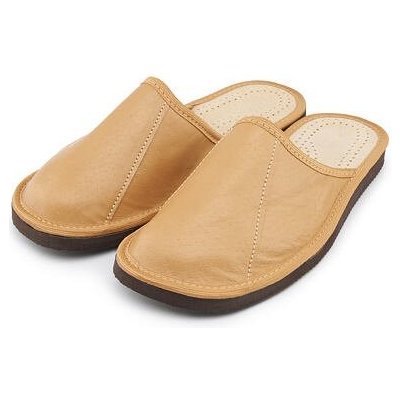 Vlnka letní kožené pantofle světle hnědá – Zboží Dáma