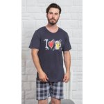 I love beer pánské pyžamo krátké světle šedé – Zboží Dáma